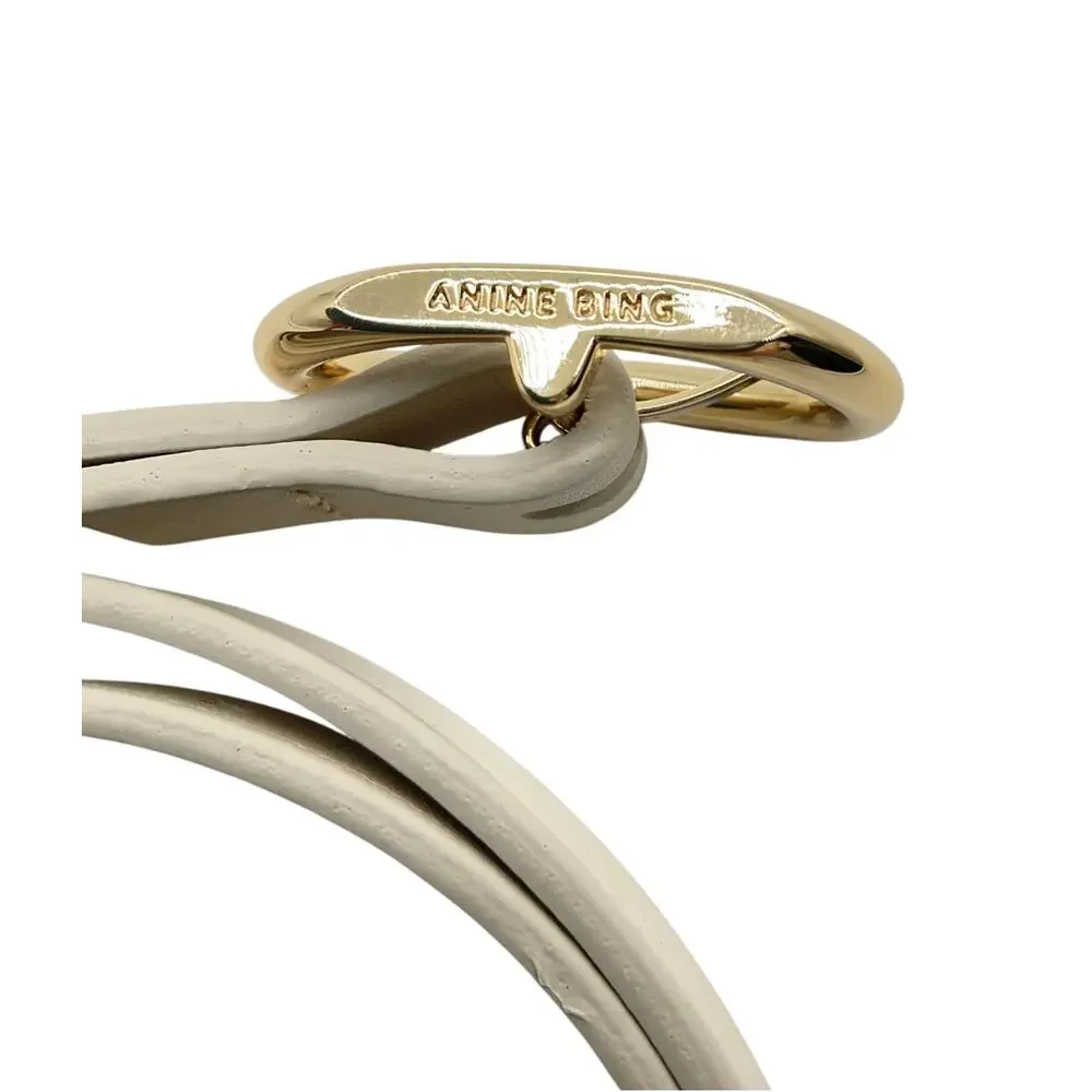 Anine Bing Sleek Ivory Mini Signature Link Belt Size XS / S